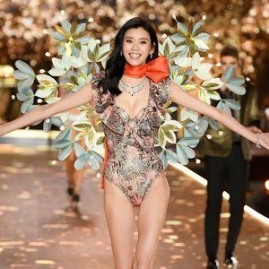 Victoria's Secret Dream Angels Shine Brocade Ruffle Bodysuit